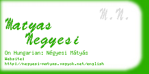 matyas negyesi business card
