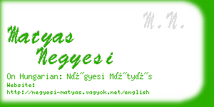 matyas negyesi business card